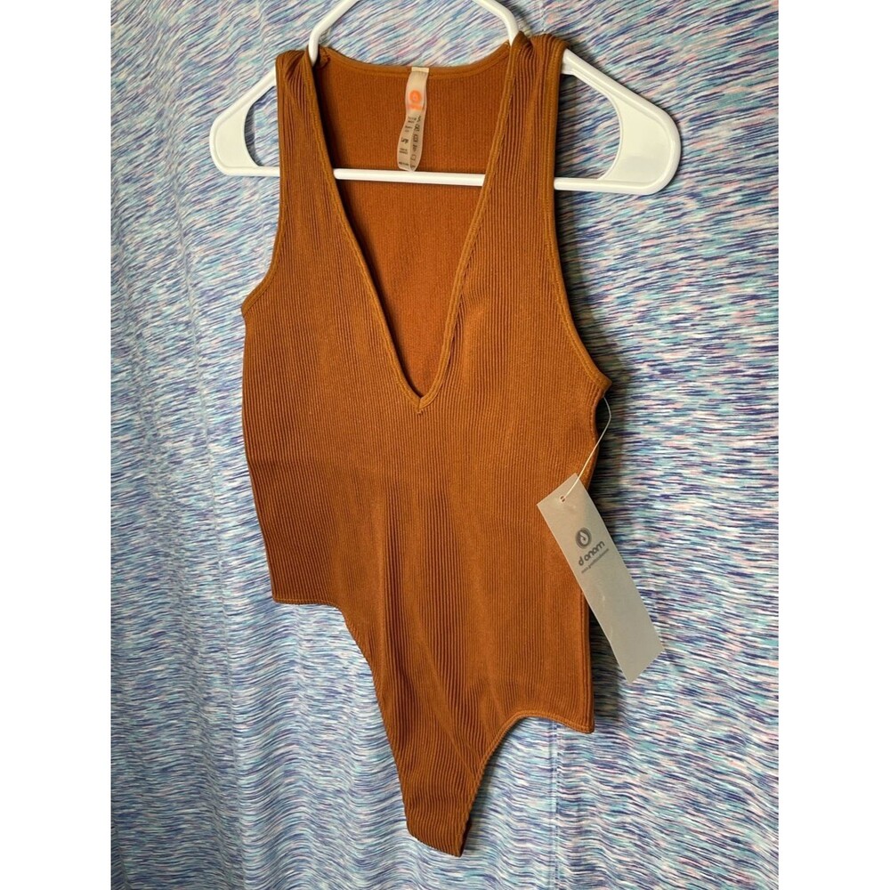 NWT Ribbed MonoB Bodysuit Chocolate Brown